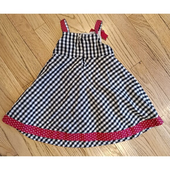 Specially Baby Size 24 Months Girls Checker Bows Strap Summer Dress 100% Cotton - Picture 3 of 6